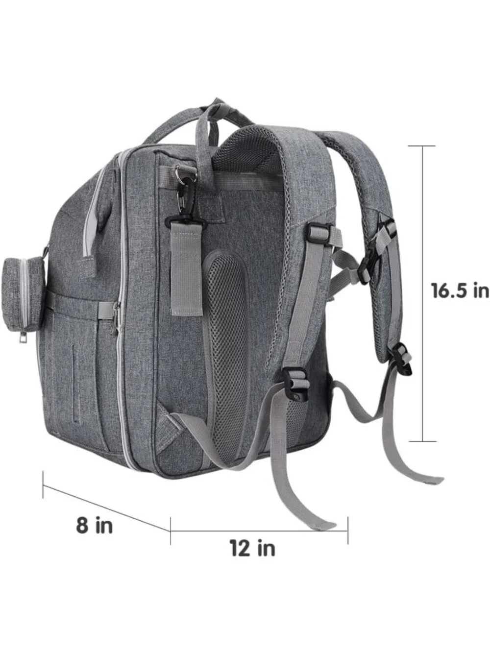 Large Capacity Waterproof Diaper Bag Backpack with Changing Pad & USB Port